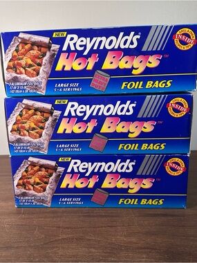 Reynolds Hot Bags Large Aluminum Foil Bags 17" x 15" 3 Boxes of 3 Discontinued